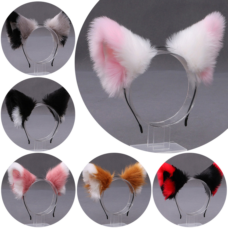 Women'S Accessories List - Kabarık Tilki Kedi Kulak Peluş Kafa