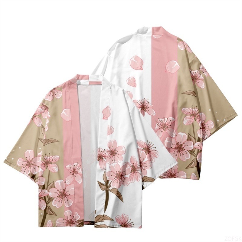 Women'S Kimono Accessories - Yaz Kadın Çiçek Baskı Kimono Erkekler
