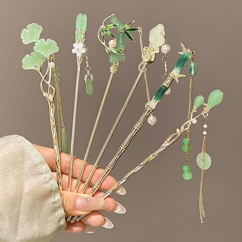 Women Accessories Shop Design - 1 adet Zarif Çin Tarzı Yeşil